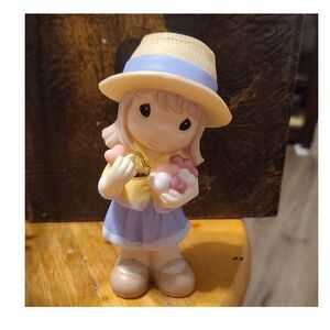 PMI Girl Figurine Porcelain Multicolor Hat Flowers Romantic Matte 2009